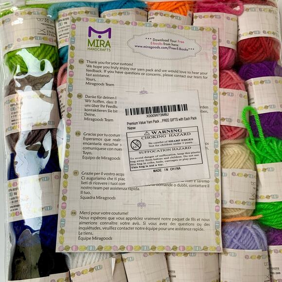 Mira Handcrafts 100% Acrylic Yarn Bundle 24 PC Set For Mini Crafts New - Picture 2 of 7